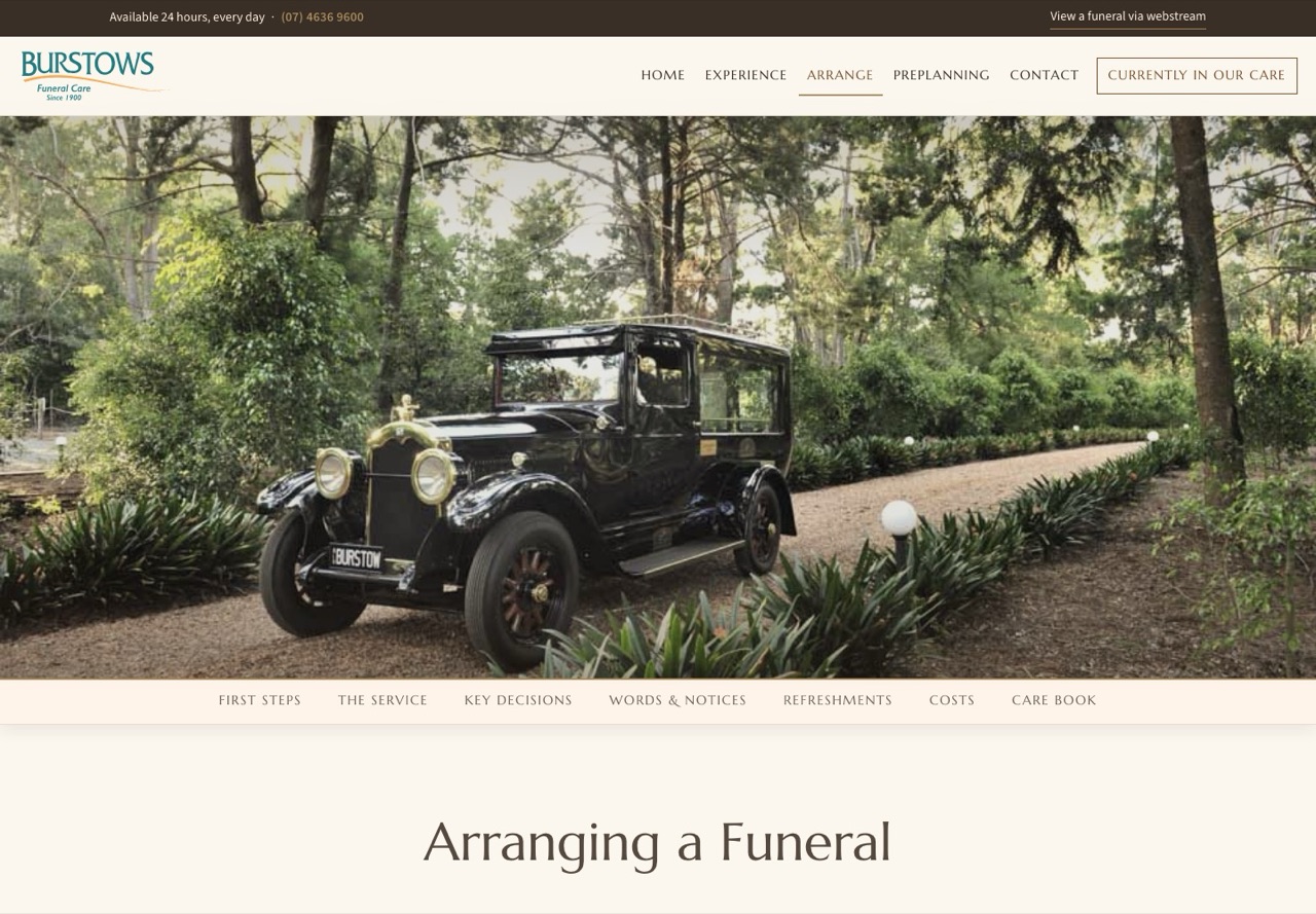 The new site, arrange page