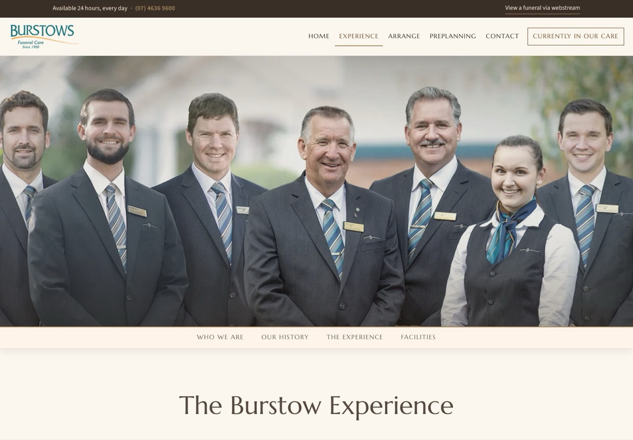 The new site, experience page
