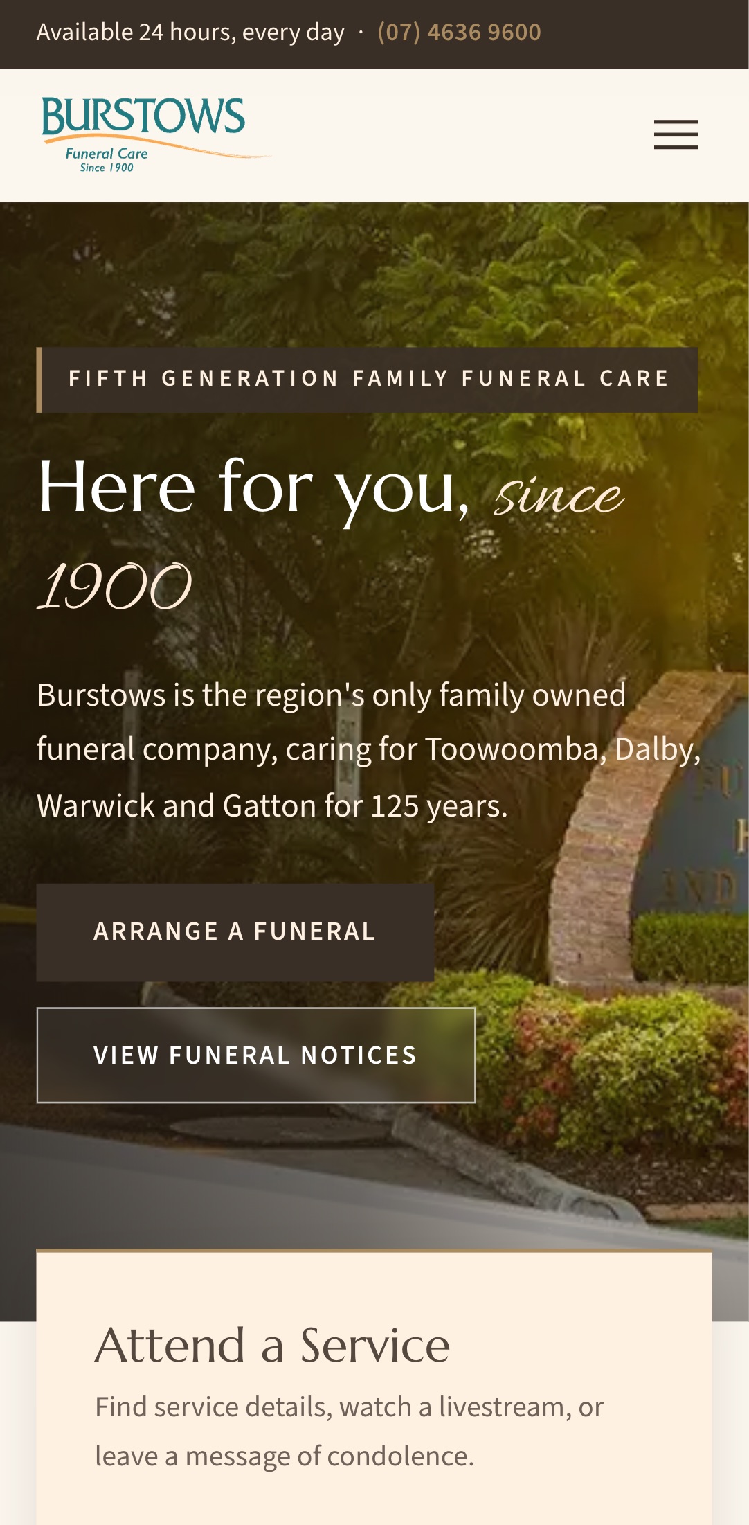 The new site, home page